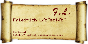 Friedrich László névjegykártya