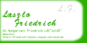 laszlo friedrich business card